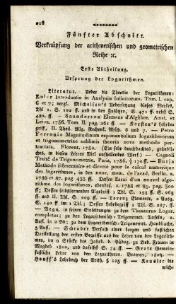 Fünfter Abschnitt. Verknüpfung der arithmetischen und geometrischen Reihe.