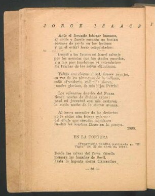 En la tortura : (Fragmento inédito publicado en "El Vigía" del 22 de abril de 1898)