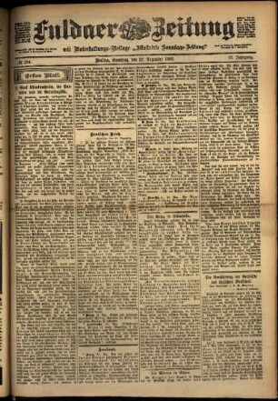 Erste Ausgabe vom Samstag, den 22. Dezember 1900.