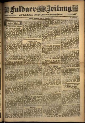 Erste Ausgabe vom Samstag, den 22. Dezember 1900.