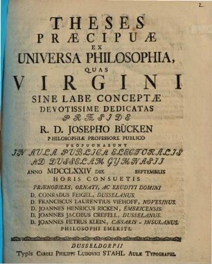 Theses praecipuae ex universa philosophia