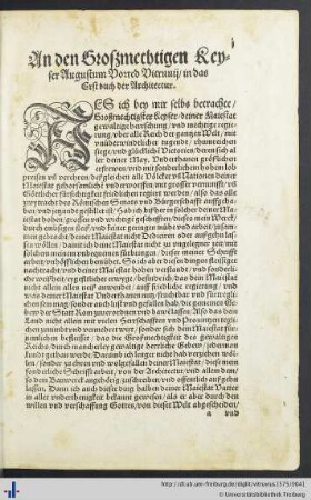 Das Erste Buch Vitruvii.