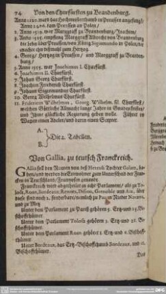 Von Gallia, zu teutsch Franckreich
