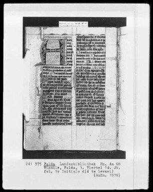 Missale — Initiale A (d te levavi), Folio 1verso