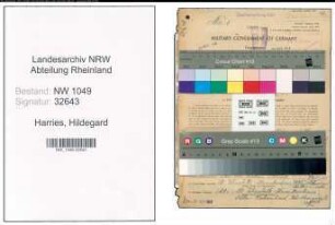 Entnazifizierung Hildegard Harries , geb. 22.04.1906 (Kontoristin)