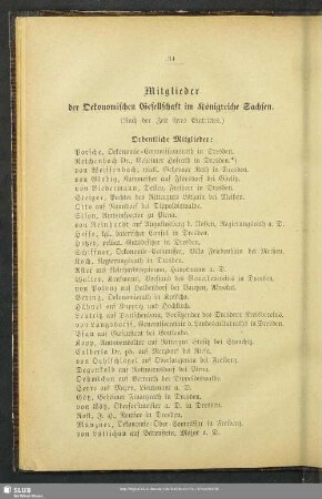 Mitglieder der Oekonomischen Gesellschaft im Königreiche Sachsen