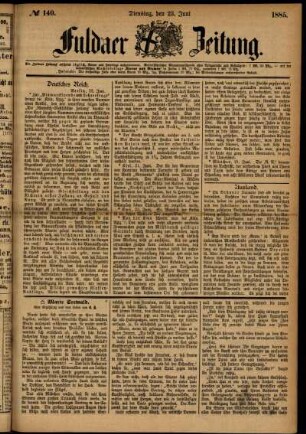 Ausgabe vom Dienstag, den 23. Juni 1885.