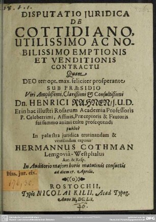 De cottidiano emptionis contractu