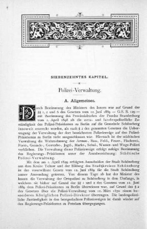 Siebenzehntes Kapitel. Polizei-Verwaltung