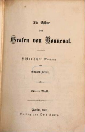 Die Söhne des Grafen von Bonneval : historischer Roman. 3