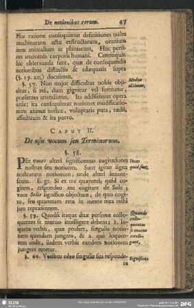 Caput II. De usu vocum seu Terminorum