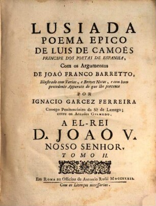 Lusiada, 2. Roma, 1732