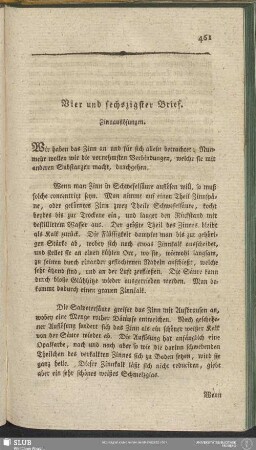 Vier und sechszigster Brief. Zinnauflösungen