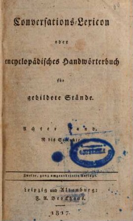 Conversations-Lexicon oder encyclopädisches Handwörterbuch für gebildete Stände, 8. R bis Seerechte