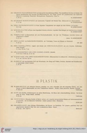 III. Plastik (Nr. 322-328)