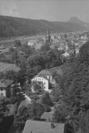 Bad Schandau: Blick über Bad Schandau vom Fahrstuhl