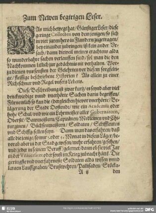 Zum Newen begierigen Leser