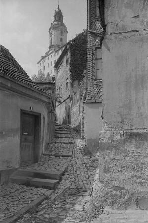Rudolstadt. Gasse, Aufgang zu Schloss Heidecksburg