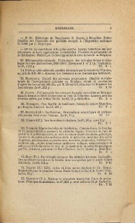 Bibliographie de la Belgique : ou catalogue général de l'imprimerie et de la librairie belges. 1882 = Jg. 39