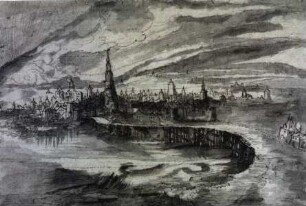 Stadt mit großer Brücke