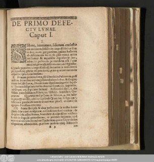 De Primo Defectu Lunae. Caput I.