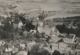Leisnig. Luftaufnahme von Schloß Mildenstein