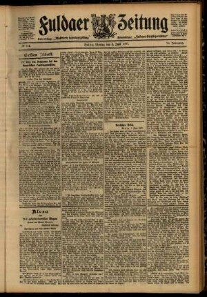 Erste Ausgabe vom Montag, den 03. Juni 1907.