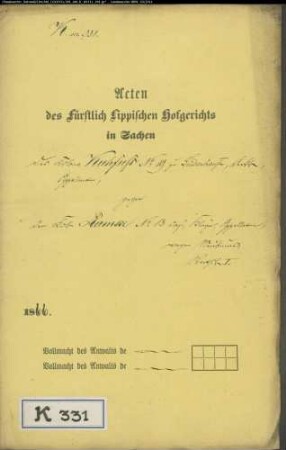 Kuhfus (Kuhfuß) Nr. 19 zu Lüdenhausen gegen Rumke (Rumbke) Nr. 13 zu Lüdenhausen