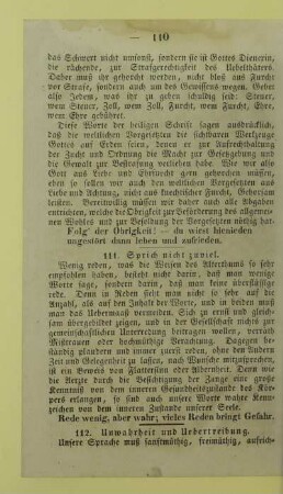 111. Sprich nicht zuviel