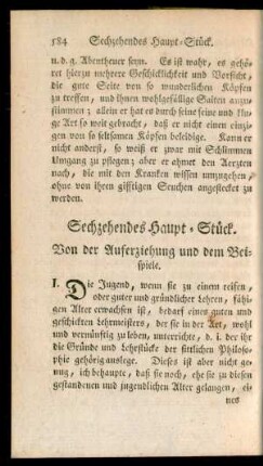 Sechzehendes Haupt-Stück. Von der Auferziehung und dem Beispiele