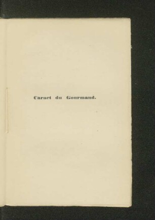 Carnet du Gourmand.