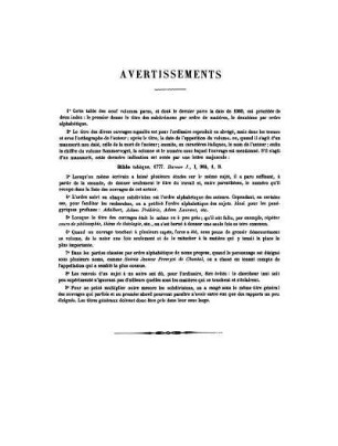 Avertissements