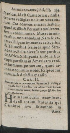 Cap. II. Britanni an in Americam venerint ...