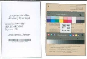 Entnazifizierung Johann Andrejewski , geb. 28.05.1912 (Bergmann)