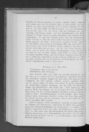 Sitzung am 5. Mai 1885.