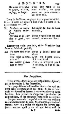 Des Prépositions.