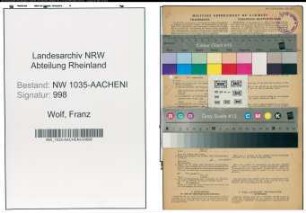 Entnazifizierung Franz Wolf , geb. 15.04.1892 (Steiger)