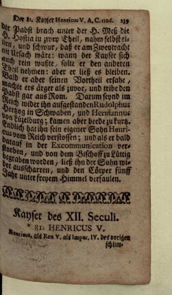 Kayser des XII. Seculi