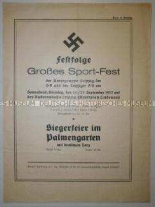 Programm eines Sportfestes der Leipziger SA und SS