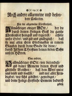 Noch andere allgemeine und besondere Collecten.