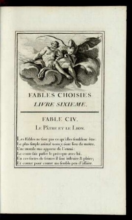 Fable CIV. Le Pâtre Et Le Lion.