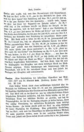 247-249 [Rezension] Kalt, Edmund, Samson