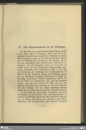 IV. Der Impressionismus in der Dichtung