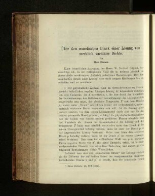 Über osmotischen Druck einer Lösung von merklich variabler Dichte.