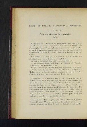 Cours De Botanique Coloniale Appliquée.