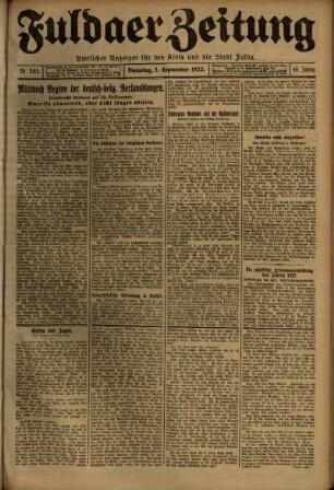 Ausgabe vom Dienstag, den 05. September 1922.