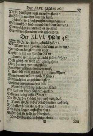 Der XLVI Psalm 46. - Der LXII. Psalm 62.