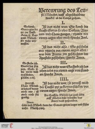Berewrung des Teufel Moenchs, auff obgeschriebene Artickel, ab der Cantzel gethan