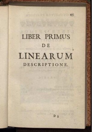 Lieber Primus de Linearum Descriptione.