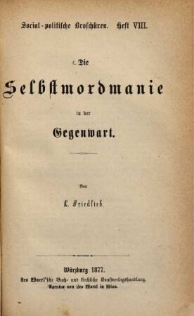 Die Selbstmordmanie in der Gegenwart